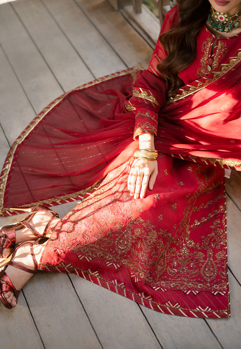 AJKM-15 | Asim Jofa Eid Festive 2023 | Unstitched Poly Cotton Net Organza Suits