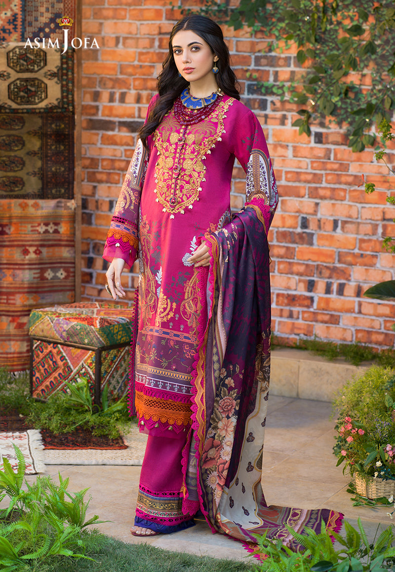 AJPR-04 | Asim Jofa Prints Rania Collection 2022 | Unstitched Embroidered Lawn Suits