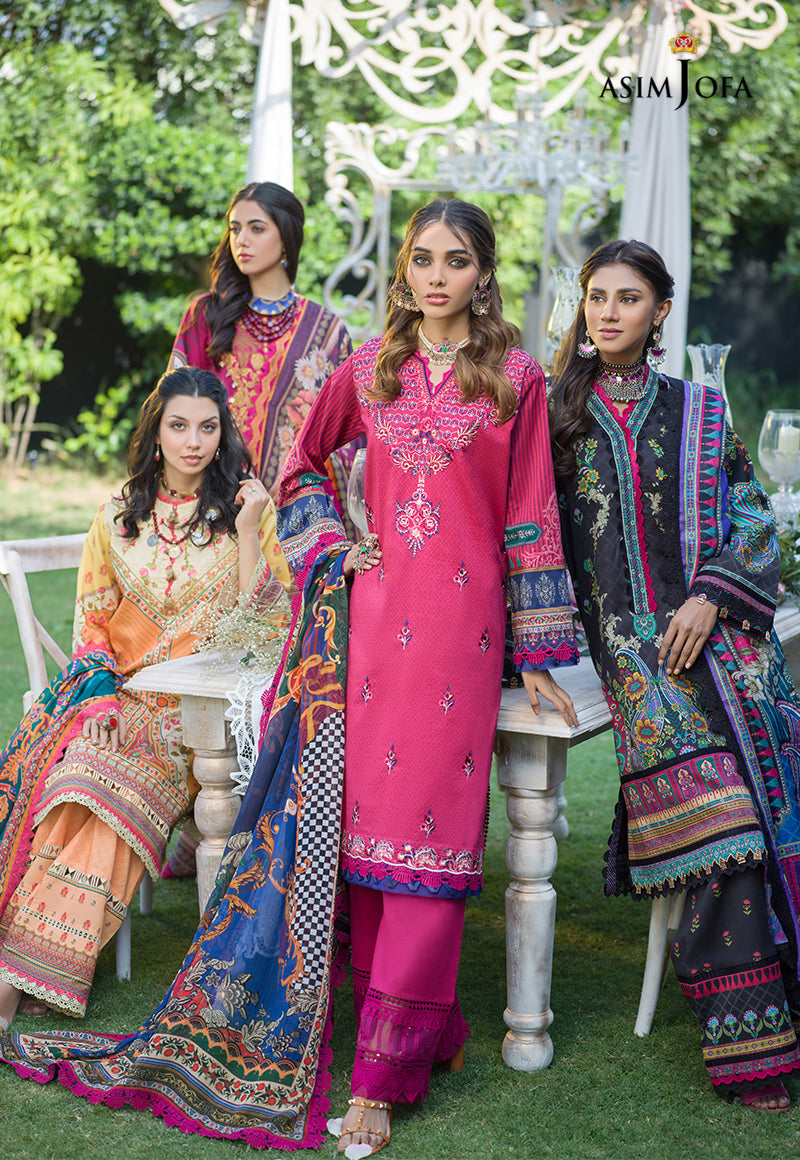AJPR-04 | Asim Jofa Prints Rania Collection 2022 | Unstitched Embroidered Lawn Suits