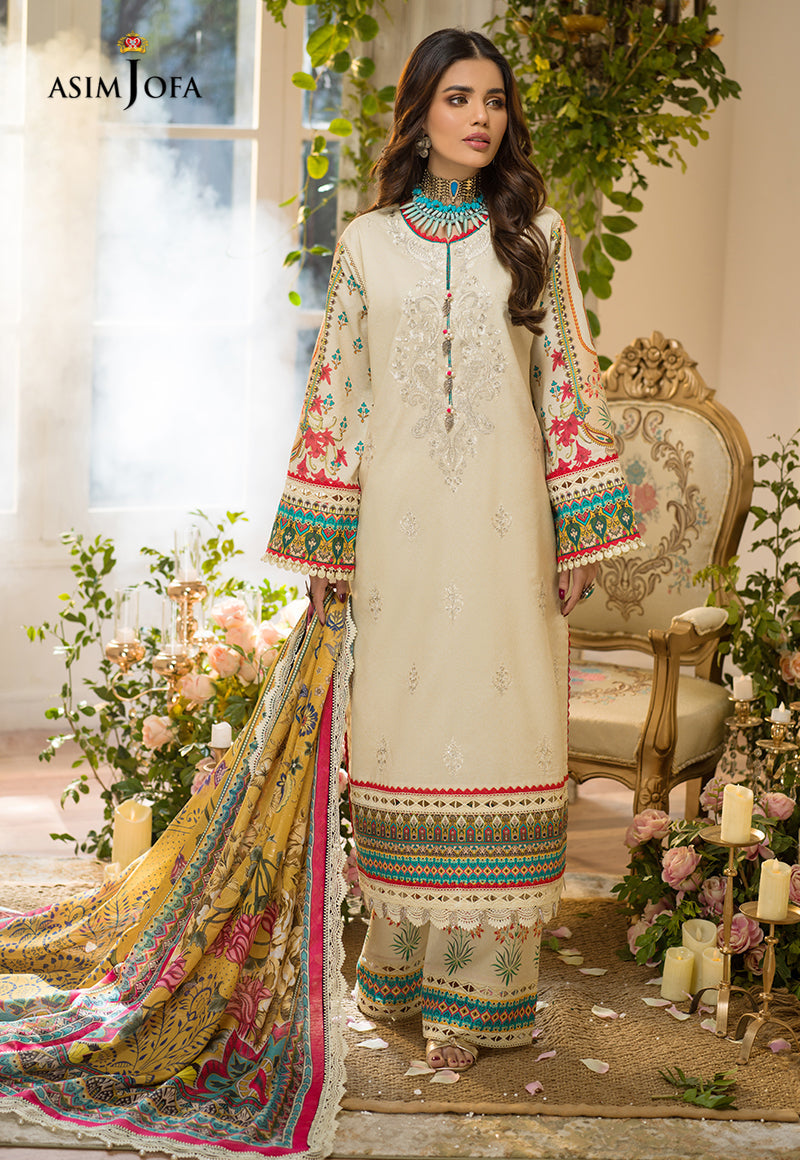 AJPR-05 | Asim Jofa Prints Rania Collection 2022 | Unstitched Embroidered Lawn Suits