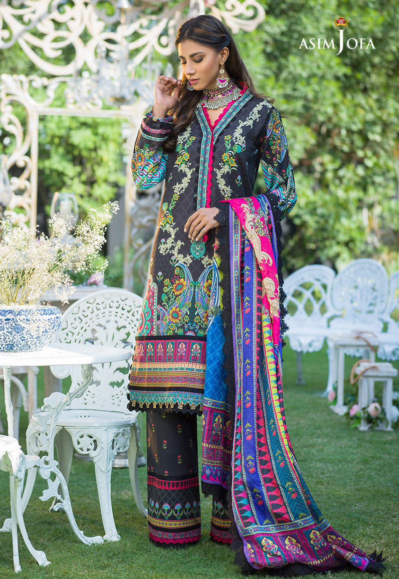 AJPR-07 | Asim Jofa Prints Rania Collection 2022 | Unstitched Embroidered Lawn Suits