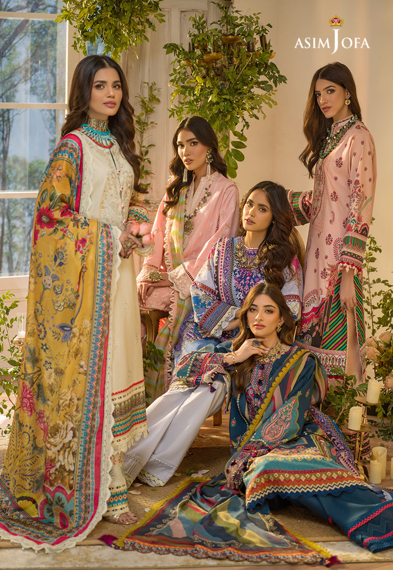AJPR-09 | Asim Jofa Prints Rania Collection 2022 | Unstitched Embroidered Lawn Suits