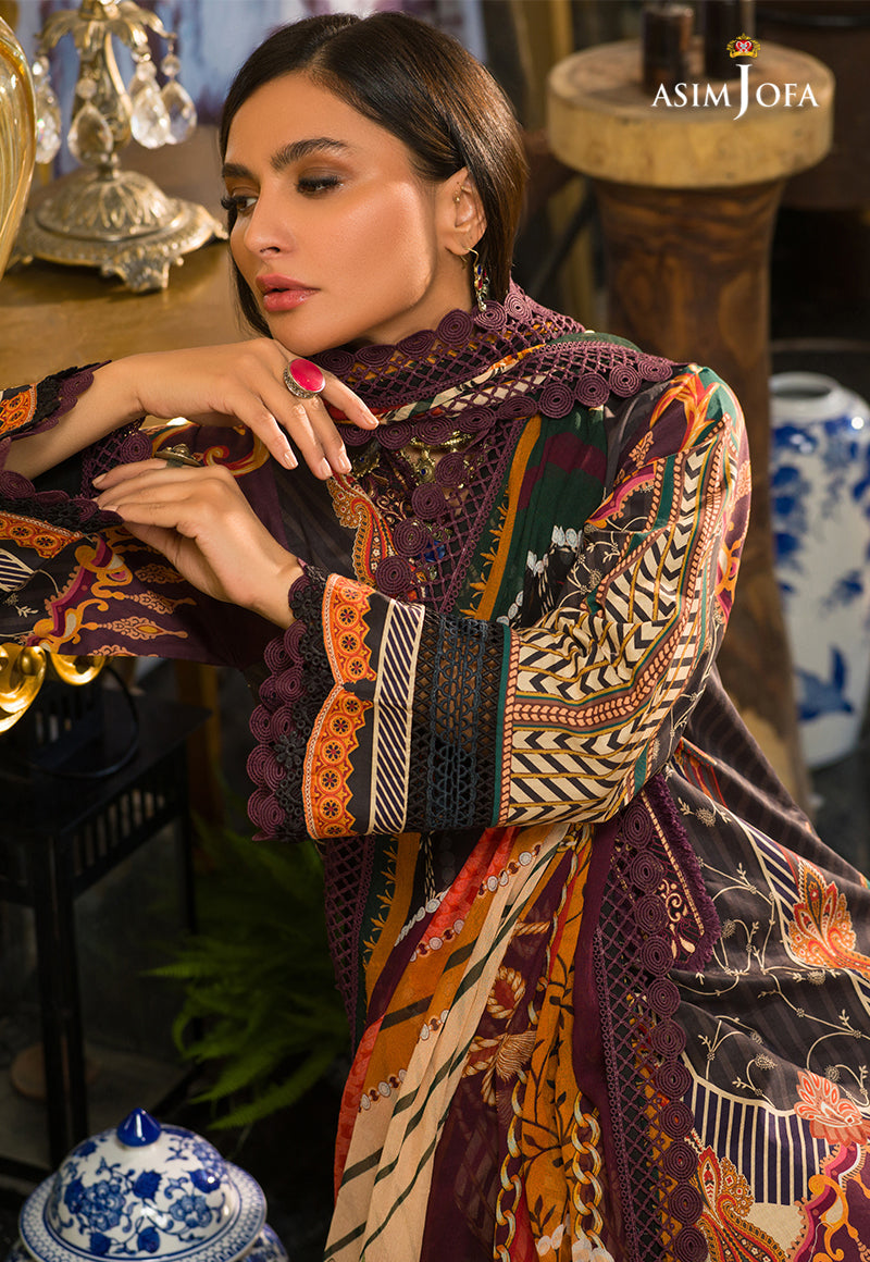 AJPR-10 | Asim Jofa Prints Rania Collection 2022 | Unstitched Embroidered Lawn Suits