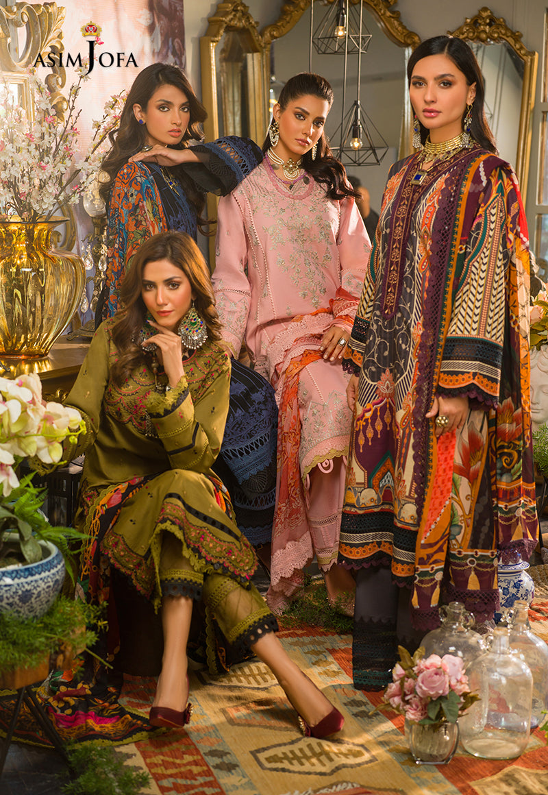 AJPR-10 | Asim Jofa Prints Rania Collection 2022 | Unstitched Embroidered Lawn Suits