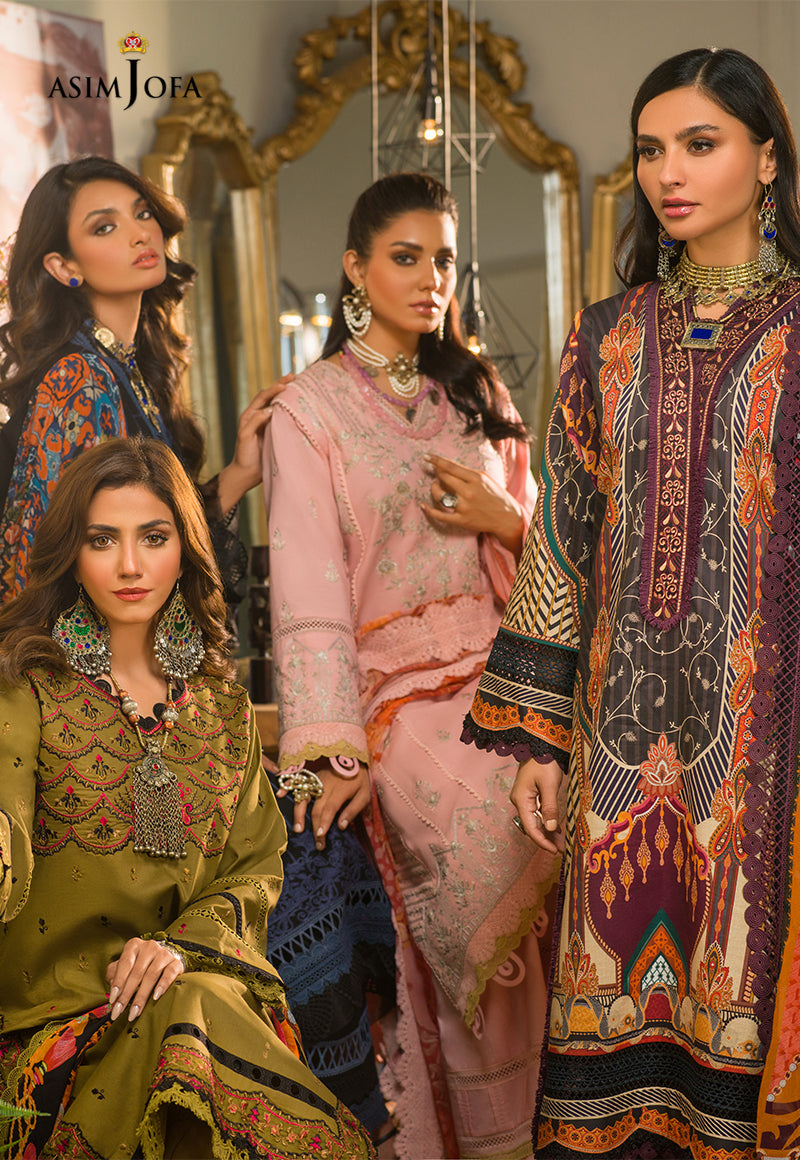 AJPR-10 | Asim Jofa Prints Rania Collection 2022 | Unstitched Embroidered Lawn Suits