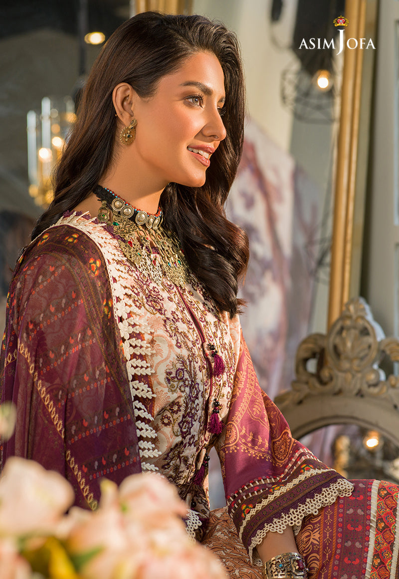 AJPR-11 | Asim Jofa Prints Rania Collection 2022 | Unstitched Embroidered Lawn Suits