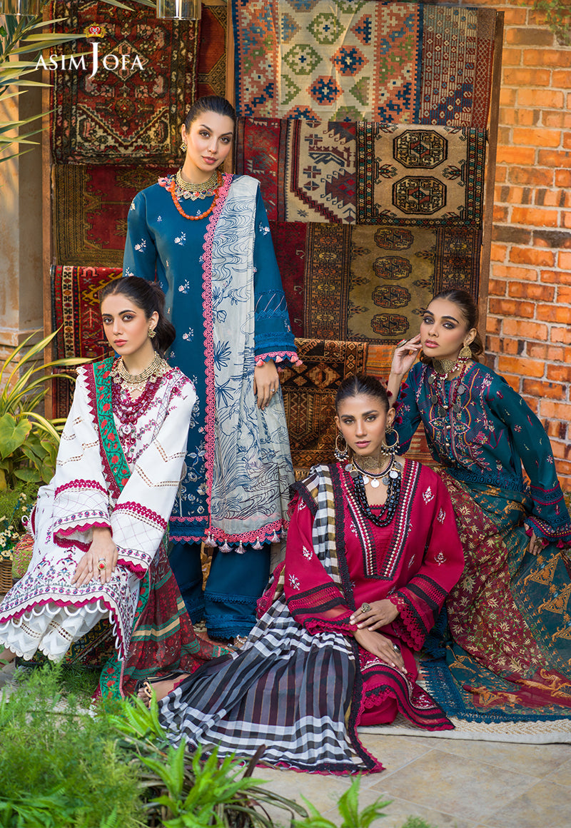 AJPR-15 | Asim Jofa Prints Rania Collection 2022 | Unstitched Embroidered Lawn Suits