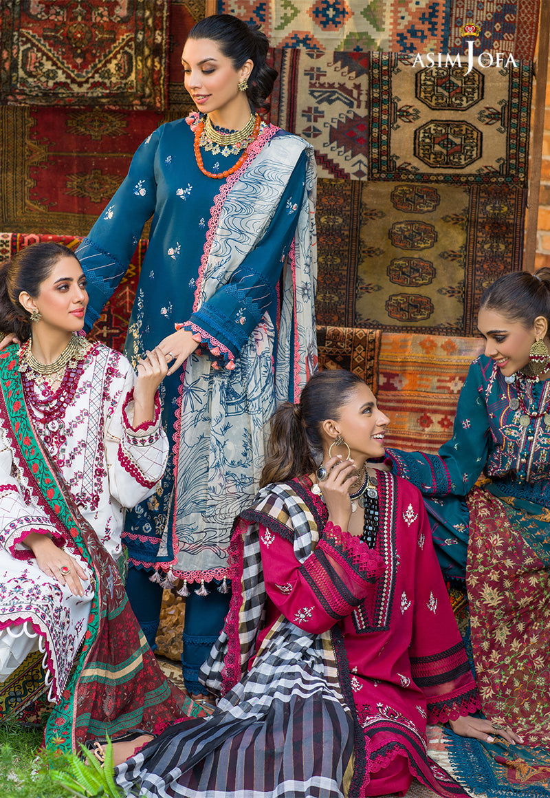 AJPR-15 | Asim Jofa Prints Rania Collection 2022 | Unstitched Embroidered Lawn Suits