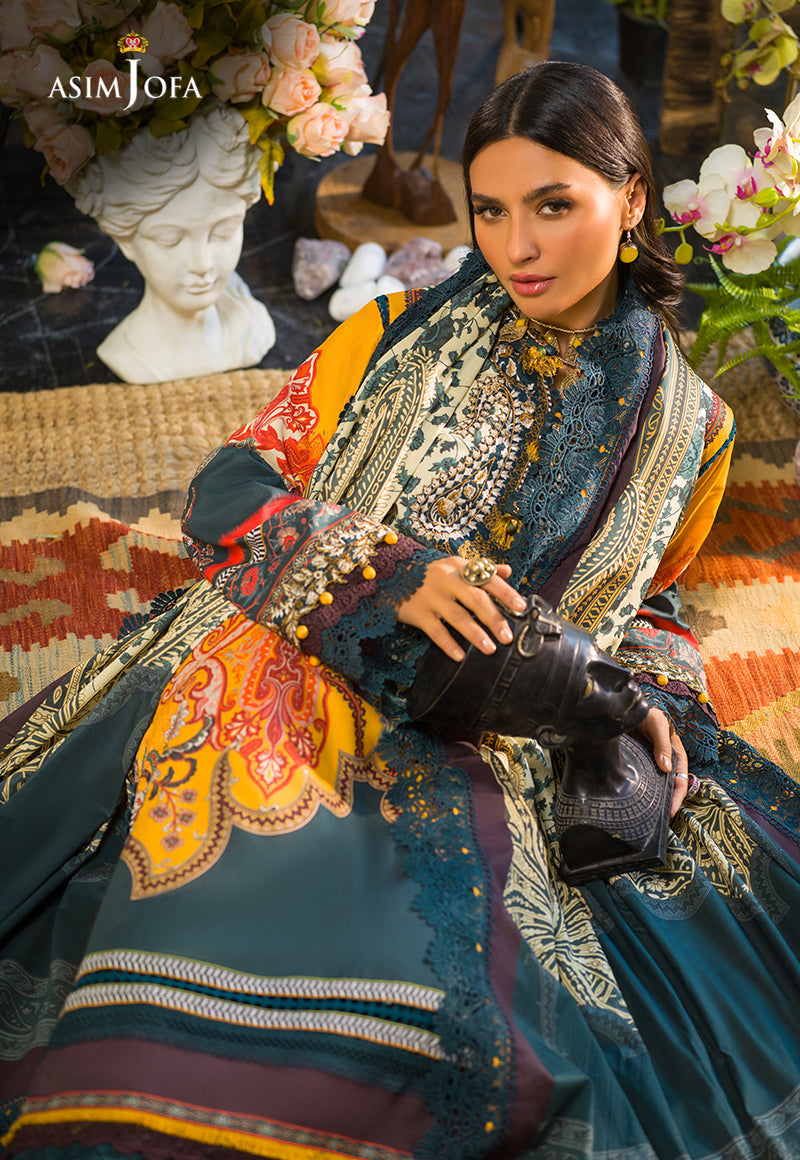 AJPR-18 | Asim Jofa Prints Rania Collection 2022 | Unstitched Embroidered Lawn Suits