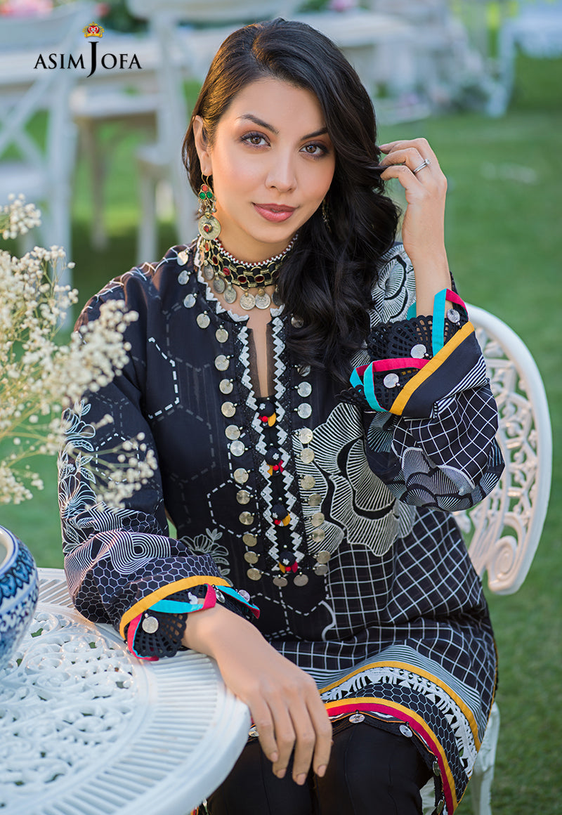 AJPR-28 | Asim Jofa Prints Rania Collection 2022 | Unstitched Embroidered Lawn Suits