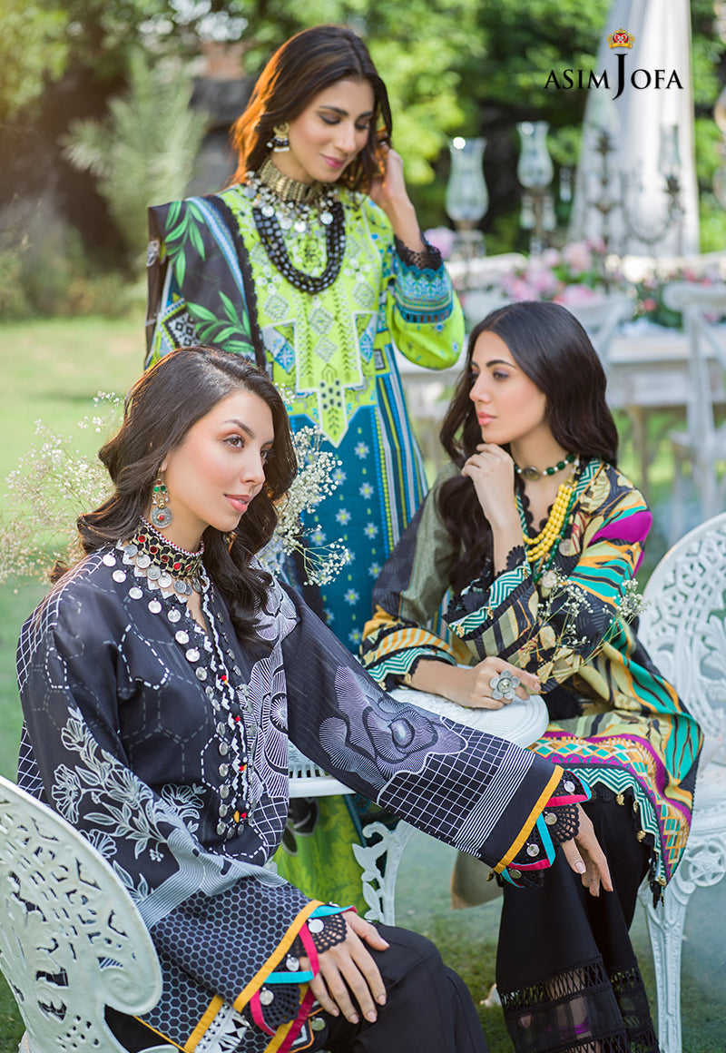 AJPR-28 | Asim Jofa Prints Rania Collection 2022 | Unstitched Embroidered Lawn Suits