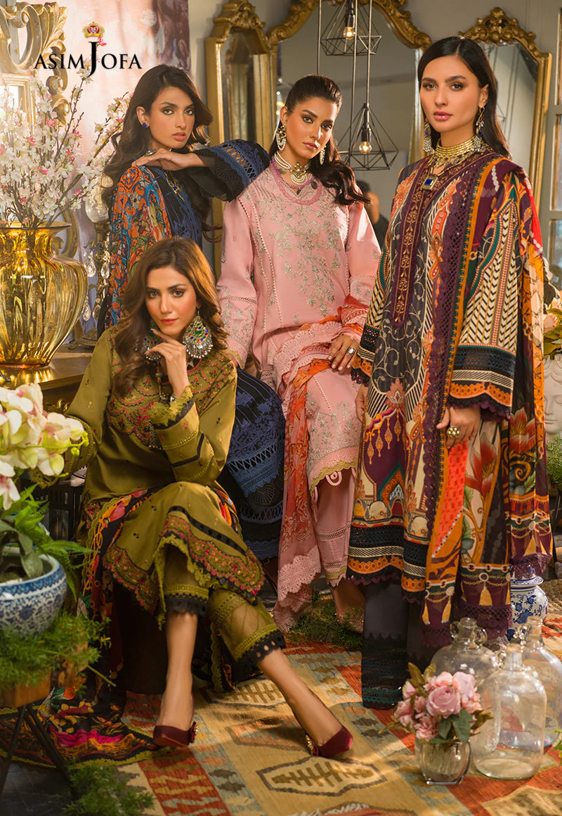 AJPR-34 | Asim Jofa Prints Rania Collection 2022 | Unstitched Embroidered Lawn Suits
