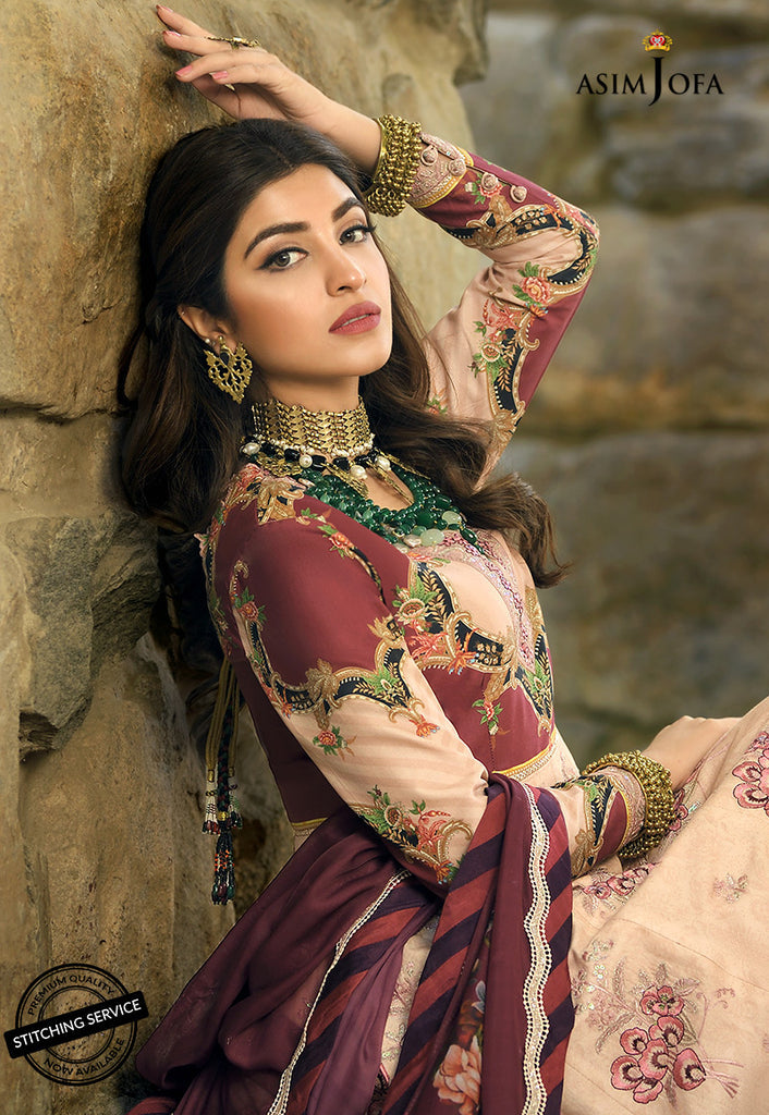 AJSL-17 | Asim Jofa Shehr-e-Yaar Luxury Lawn Collection 2022 | Unstitched Embroidered Lawn Suits