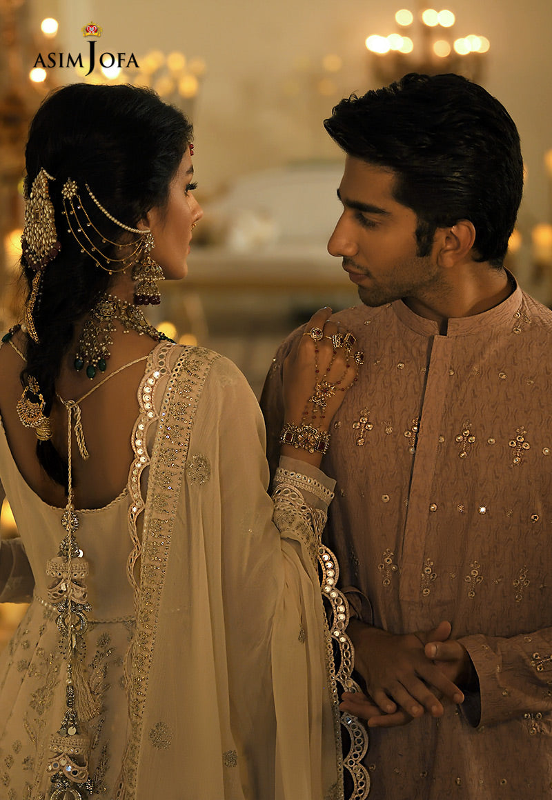 AJST-01 | Asim Jofa Sadqay Tumharay Eid Collection 2022 | Unstitched Embroidered Chiffon Suits