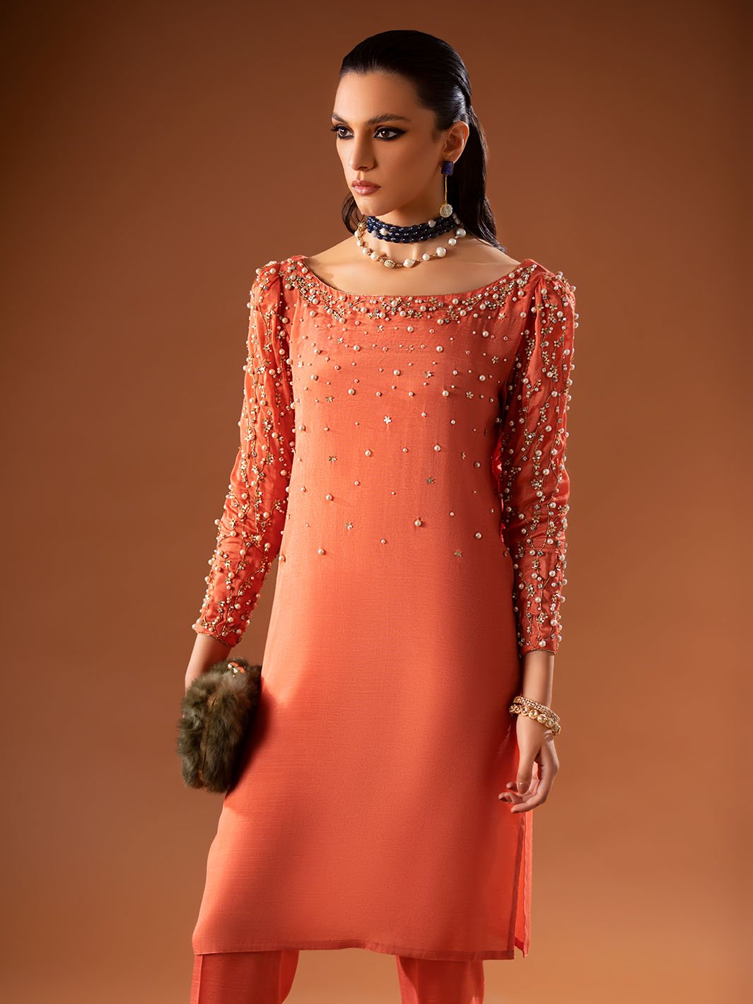 Alayna | Mohtaram NUUR Luxury PRET Collection 2022 | Stitched Silk Suits