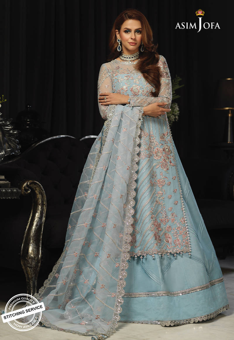 AJN-15 | Asim Jofa Ishq-e-Naubahar Collection 2021 | Unstitched Embroidered Organza Suits