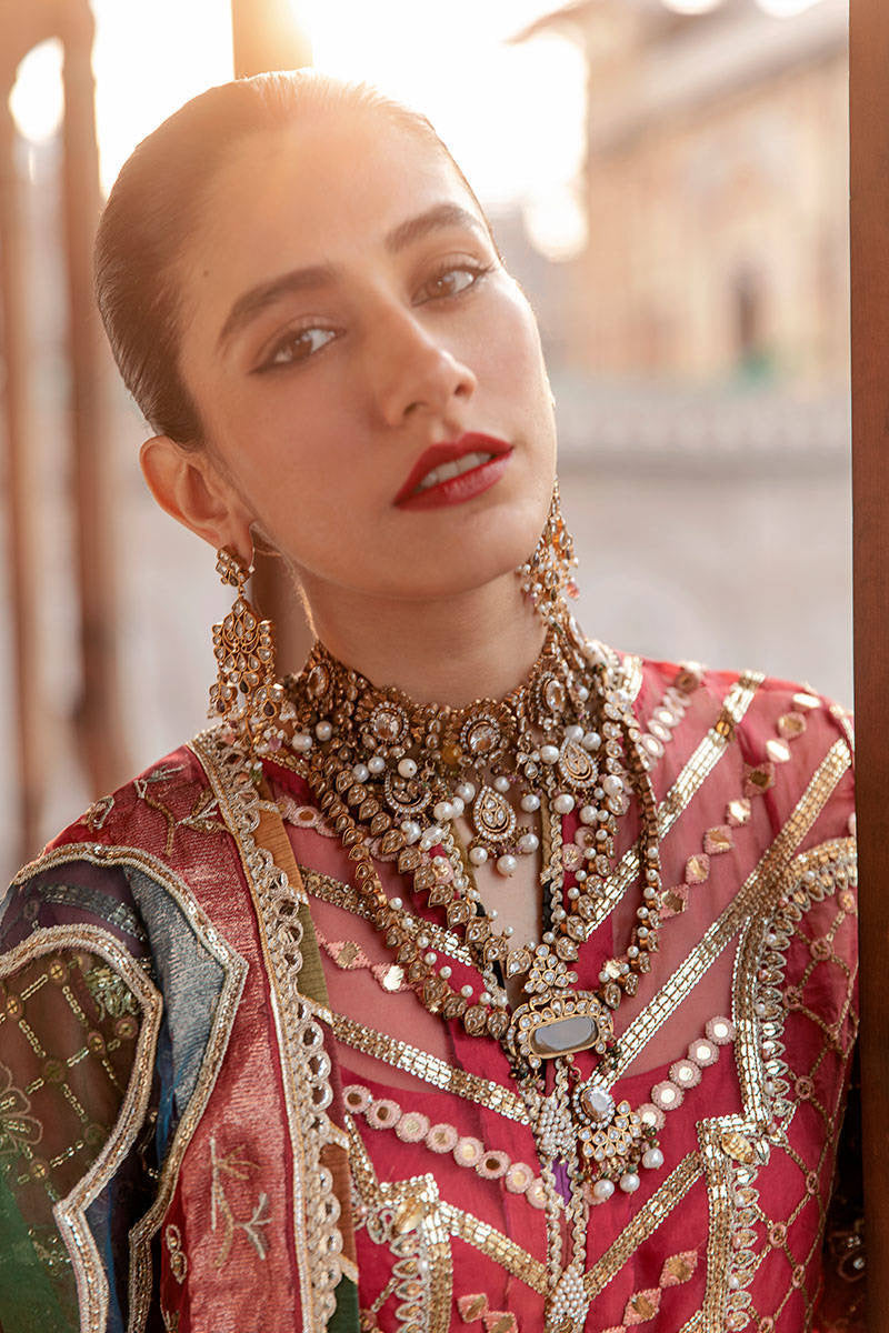 NASEEBO LAL | MNR Zarlish Festive Unstitched Collection 2022 | Unstitched Embroidered Organza Suit