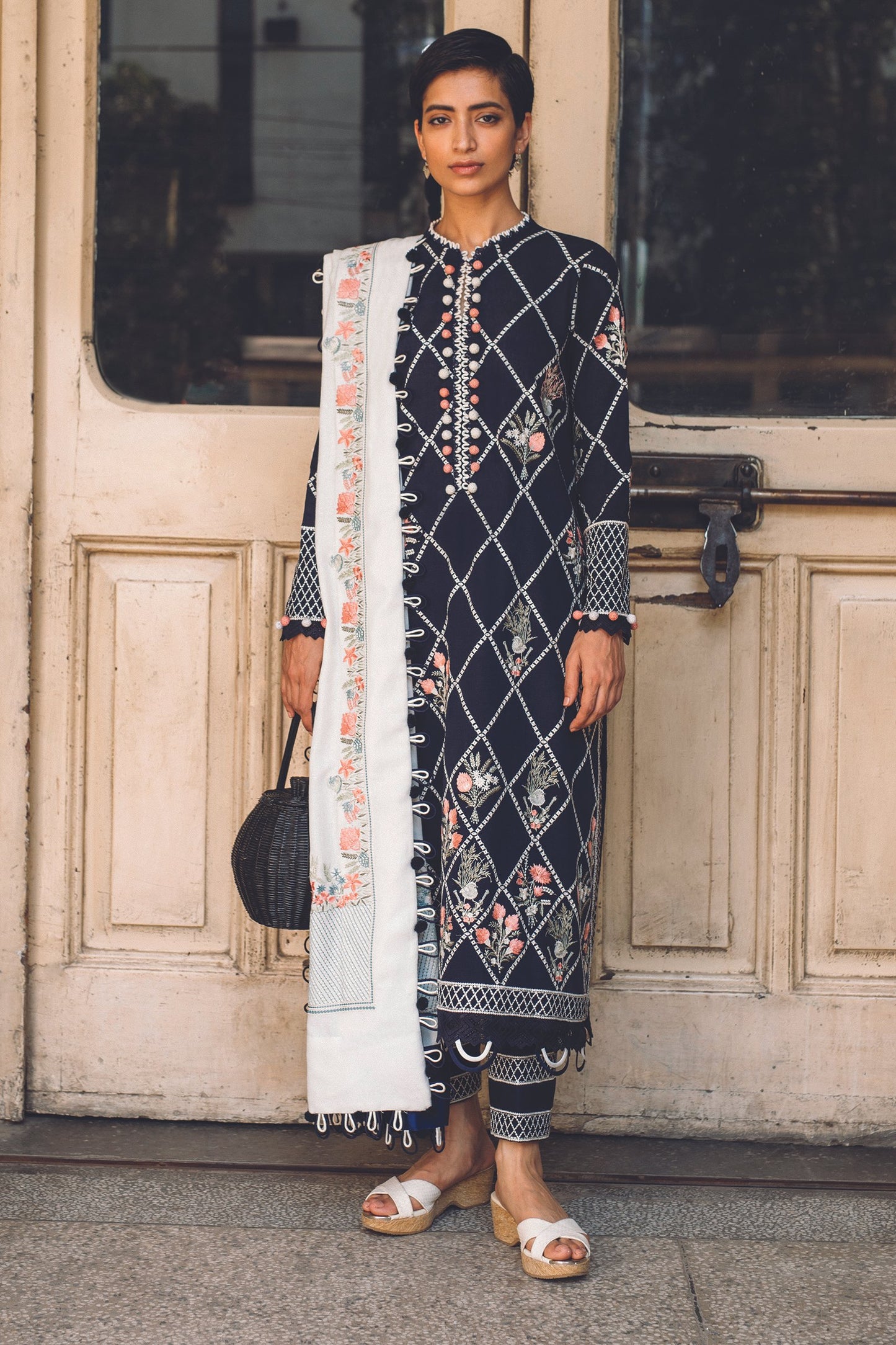 LEILA (ZW21-08) | Zaha Hamrahi Winter Collection 2021 | Unstitched Embroidered Khaddar Suits