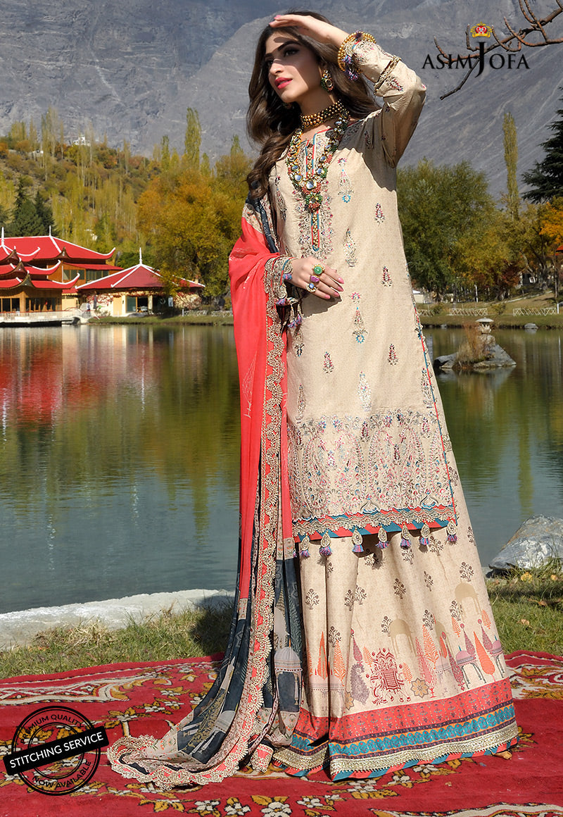 AJSL-2 | Asim Jofa Shehr-e-Yaar Luxury Lawn Collection 2022 | Unstitched Embroidered Lawn Suits
