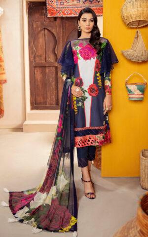 AZALEA CB-5A | Asifa & Nabeel Bella Fusion Mix Cambric Collection SS'21 | Unstitched Cambric Suits
