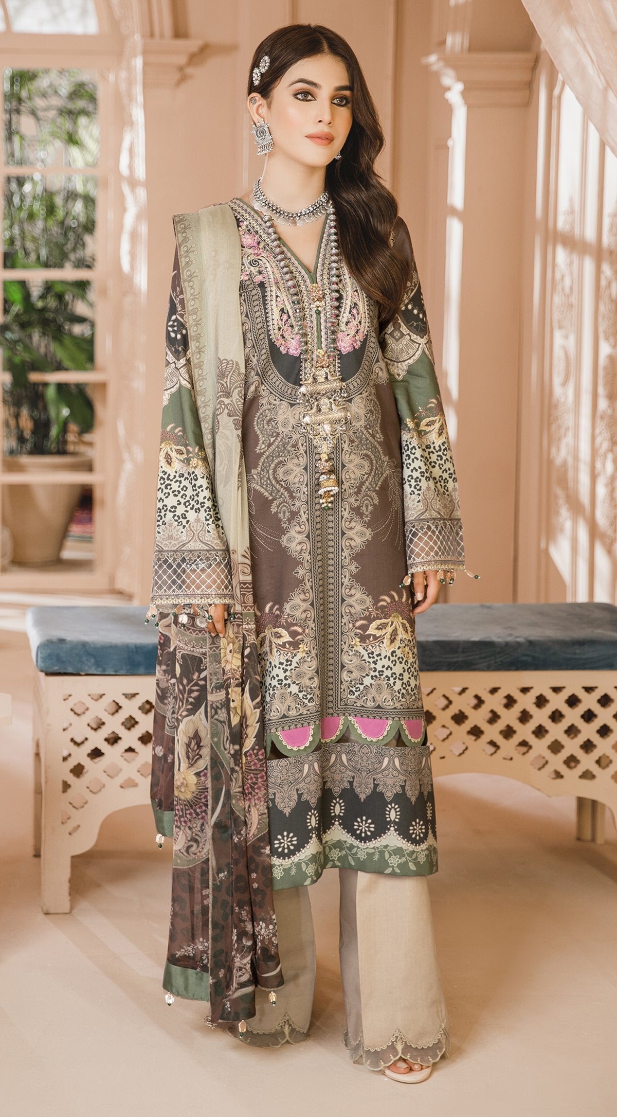 NAINA | Anaya Noor Bano Cambric Collection '21 | Unstitched Embroidered Cambric Suits