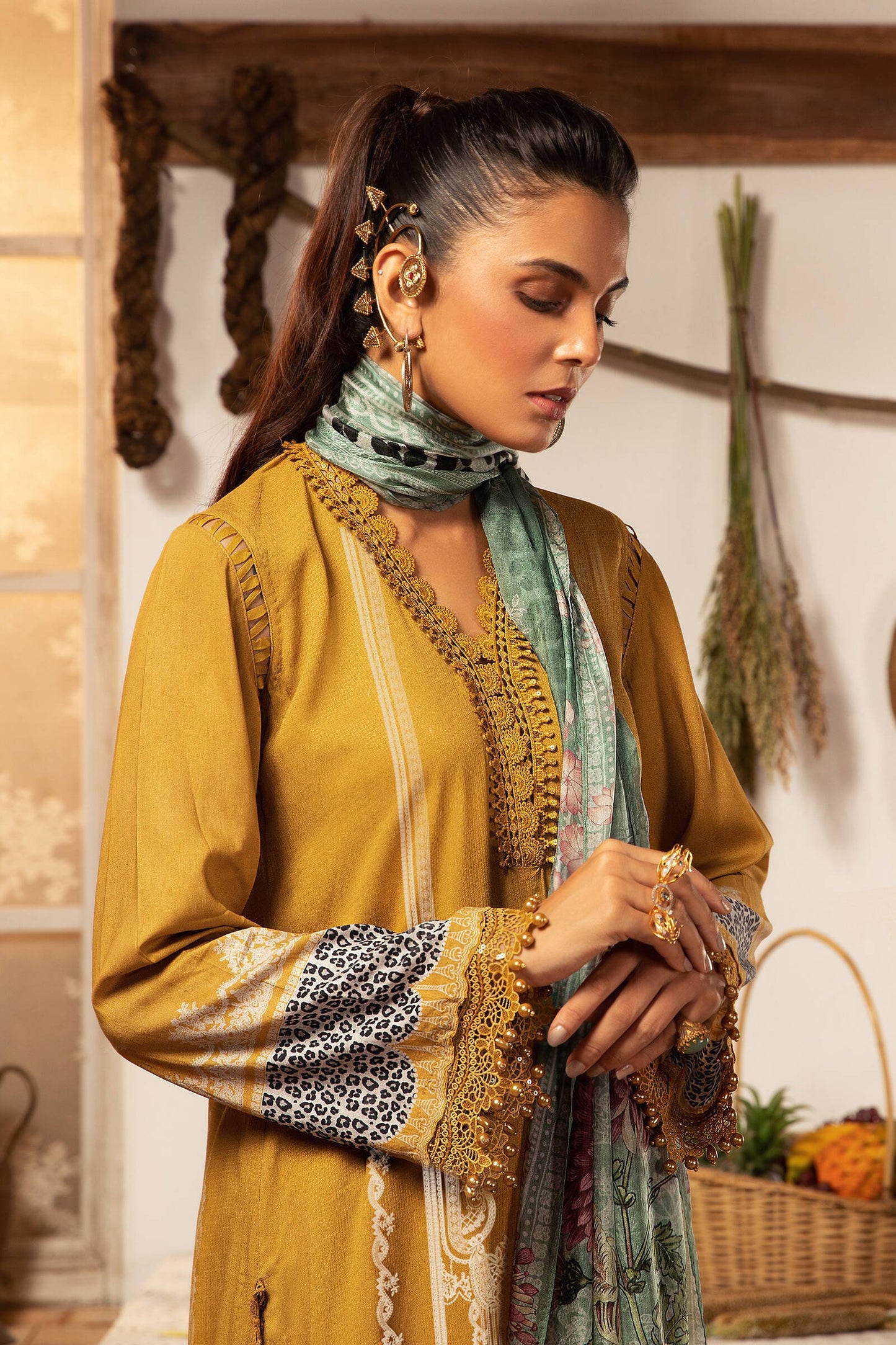 MPT 1203 A | Maria B MPrints Winter Collection 2021 | Unstitched Embroidered Dobby Linen Suits