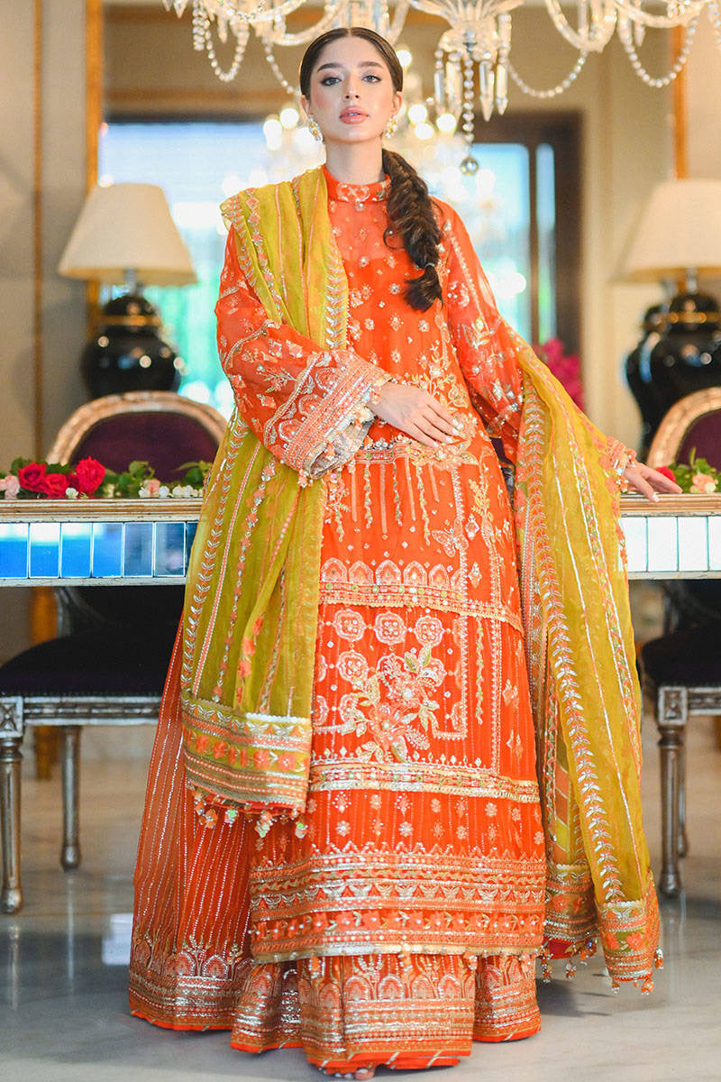 NAZIA HASSAN | MNR Zarlish Festive Unstitched Collection 2022 | Unstitched Embroidered Organza Suit