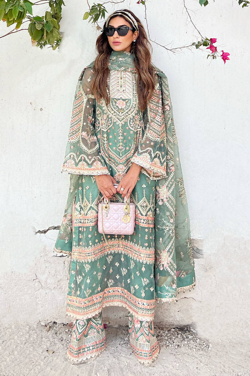 SYRAH YOUSAF | MNR Zarlish Festive Unstitched Collection 2022 | Unstitched Embroidered Organza Suit