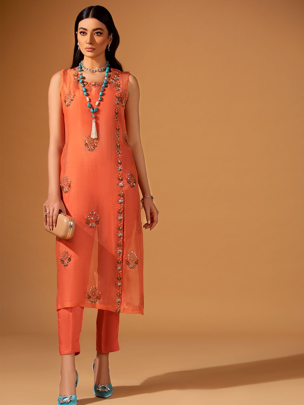 Camelia | Mohtaram NUUR Luxury PRET Collection 2022 | Stitched Silk Suits