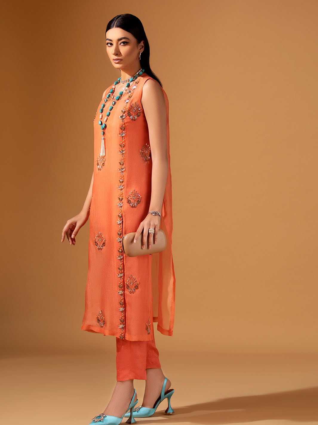 Camelia | Mohtaram NUUR Luxury PRET Collection 2022 | Stitched Silk Suits