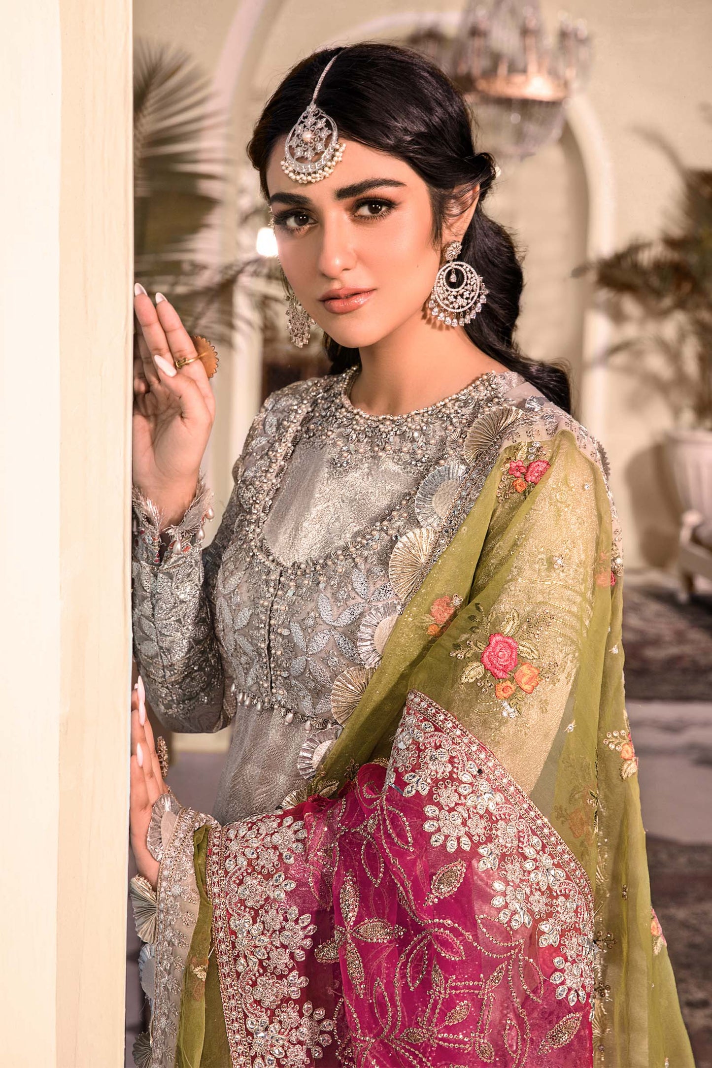 Unstitched MBROIDERED - Silver BD-2601 | Maria B Mbroidered Heritage Luxury Edition 2023 | Unstitched Embroidered Organza Suits