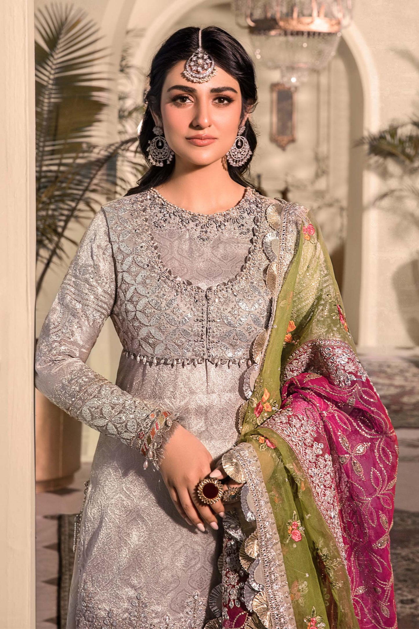 Unstitched MBROIDERED - Silver BD-2601 | Maria B Mbroidered Heritage Luxury Edition 2023 | Unstitched Embroidered Organza Suits