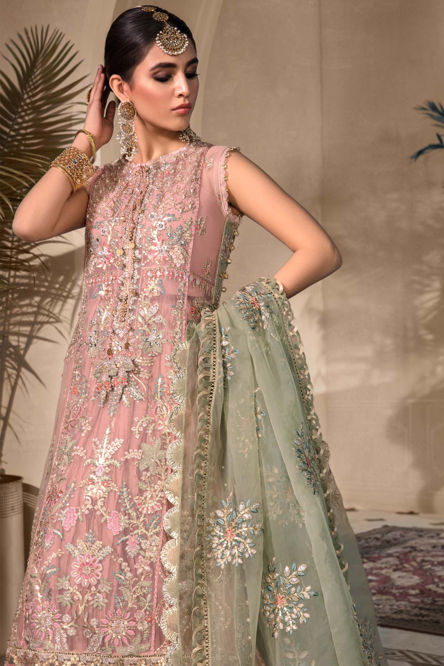 Unstitched MBROIDERED - Sea Green BD-2607 | Maria B Mbroidered Heritage Luxury Edition 2023 | Unstitched Embroidered Organza Suits