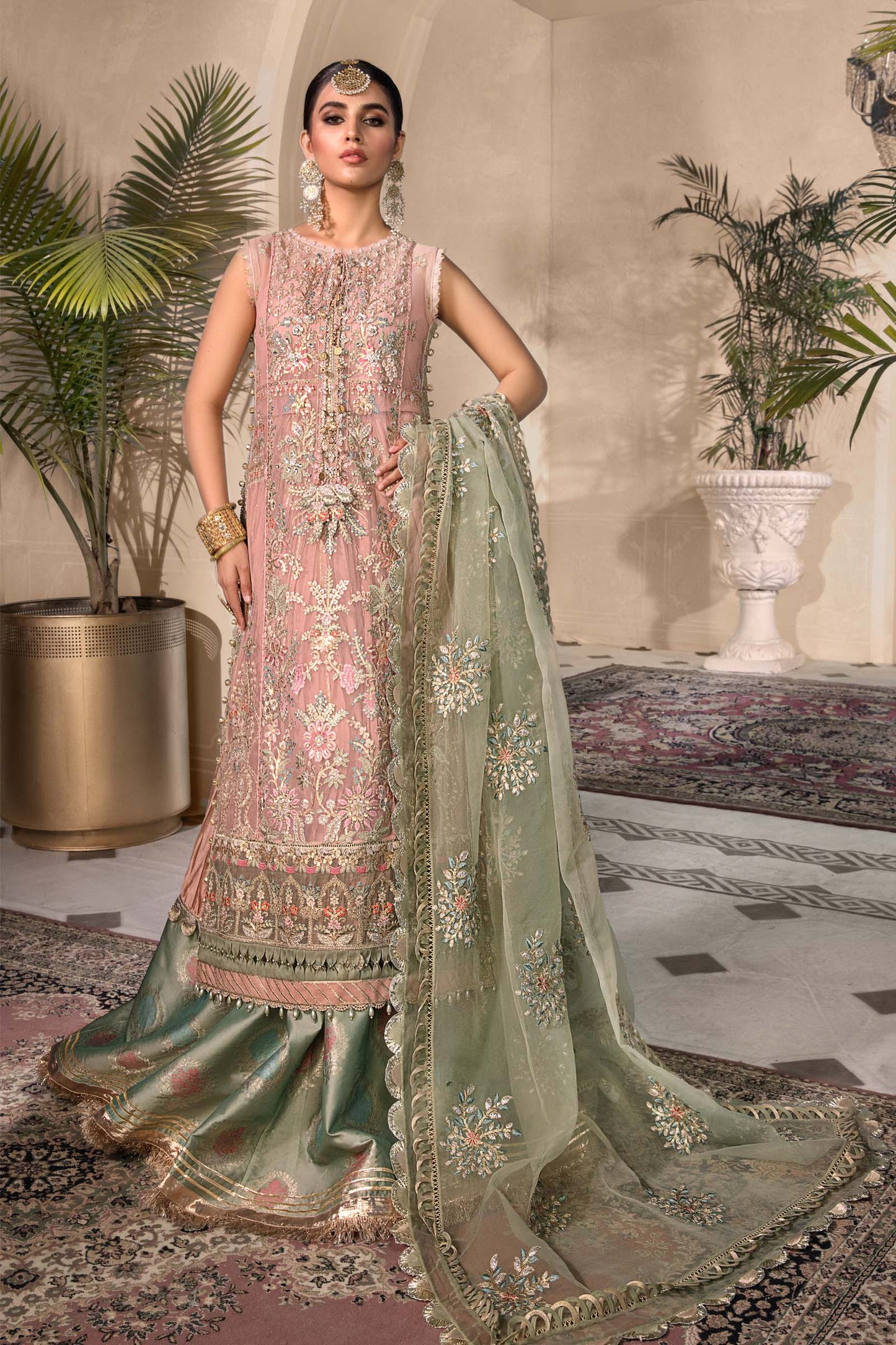 Unstitched MBROIDERED - Sea Green BD-2607 | Maria B Mbroidered Heritage Luxury Edition 2023 | Unstitched Embroidered Organza Suits
