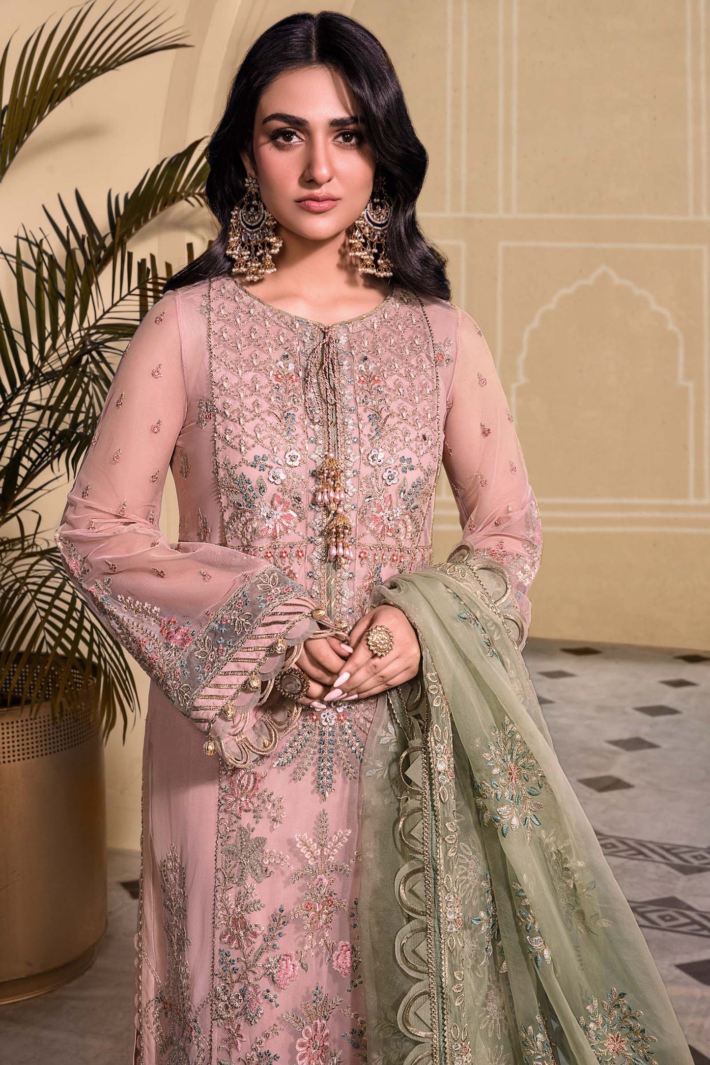 Unstitched MBROIDERED - Sea Green BD-2607 | Maria B Mbroidered Heritage Luxury Edition 2023 | Unstitched Embroidered Organza Suits