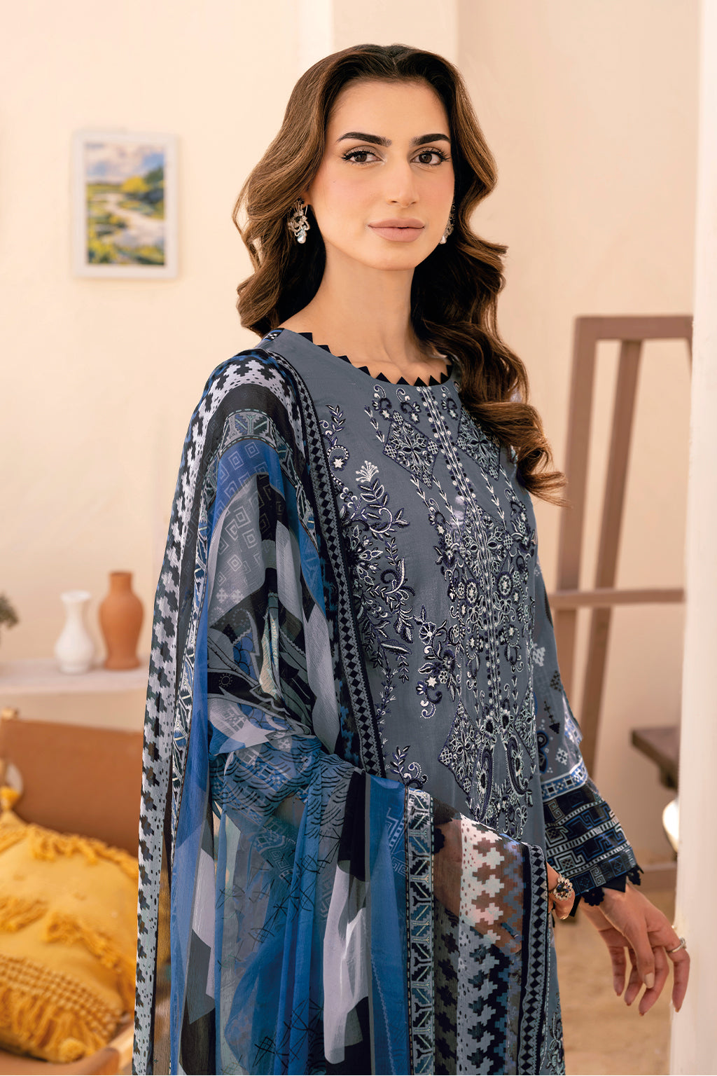 Y-711 | Ramsha Riwayat Luxury Lawn Vol 7 Collection| Unstitched Lawn Embroidered Suits