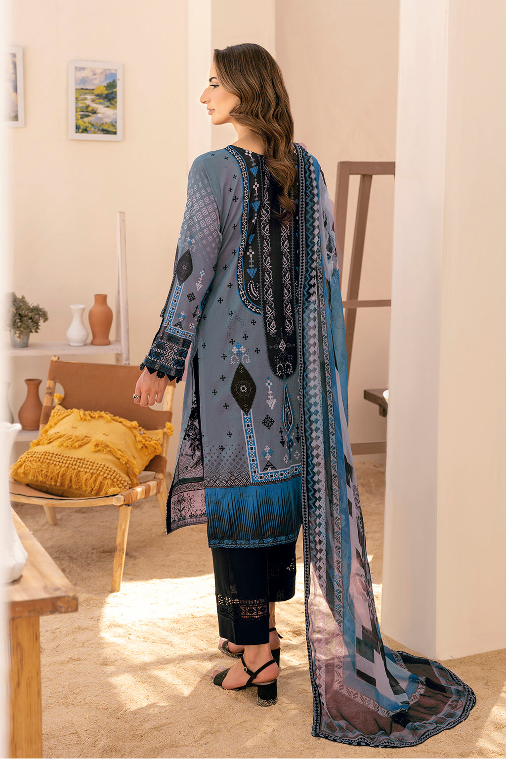 Y-711 | Ramsha Riwayat Luxury Lawn Vol 7 Collection| Unstitched Lawn Embroidered Suits