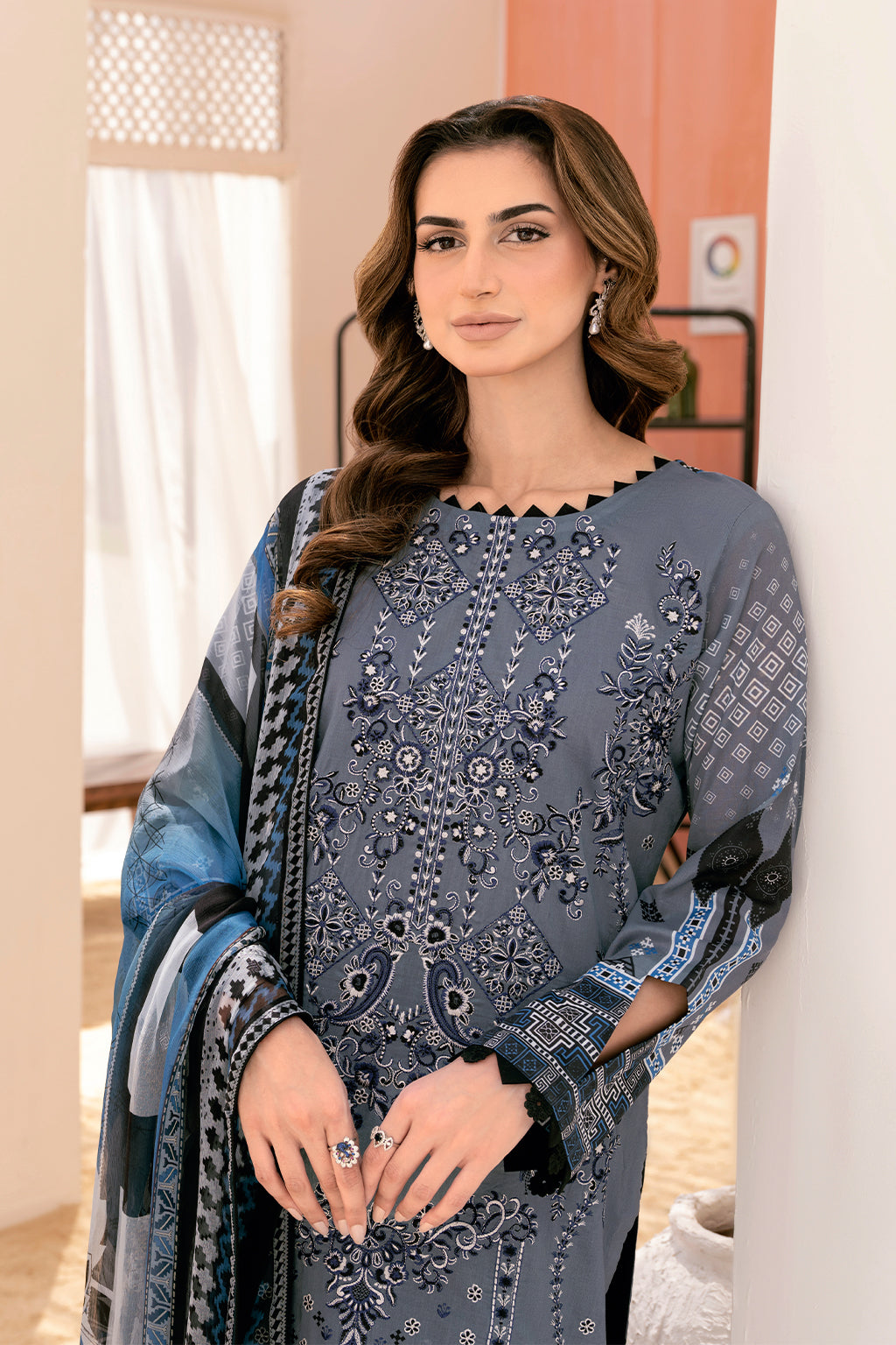 Y-711 | Ramsha Riwayat Luxury Lawn Vol 7 Collection| Unstitched Lawn Embroidered Suits