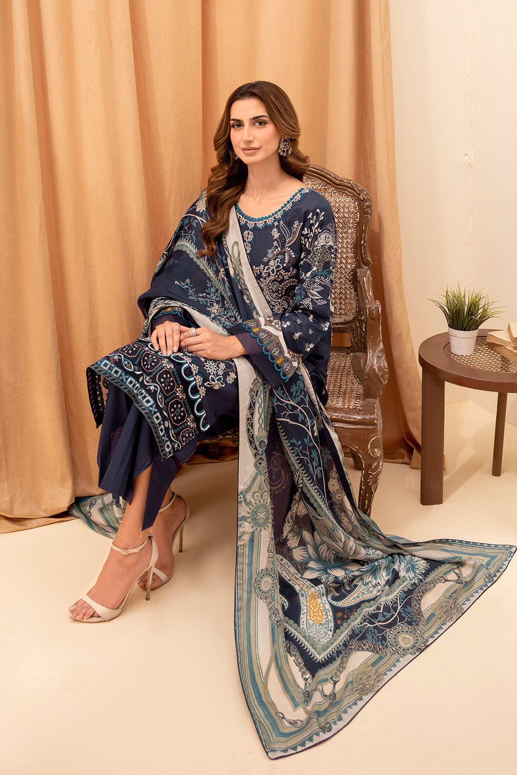 Y-701 | Ramsha Riwayat Luxury Lawn Vol 7 Collection| Unstitched Lawn Embroidered Suits