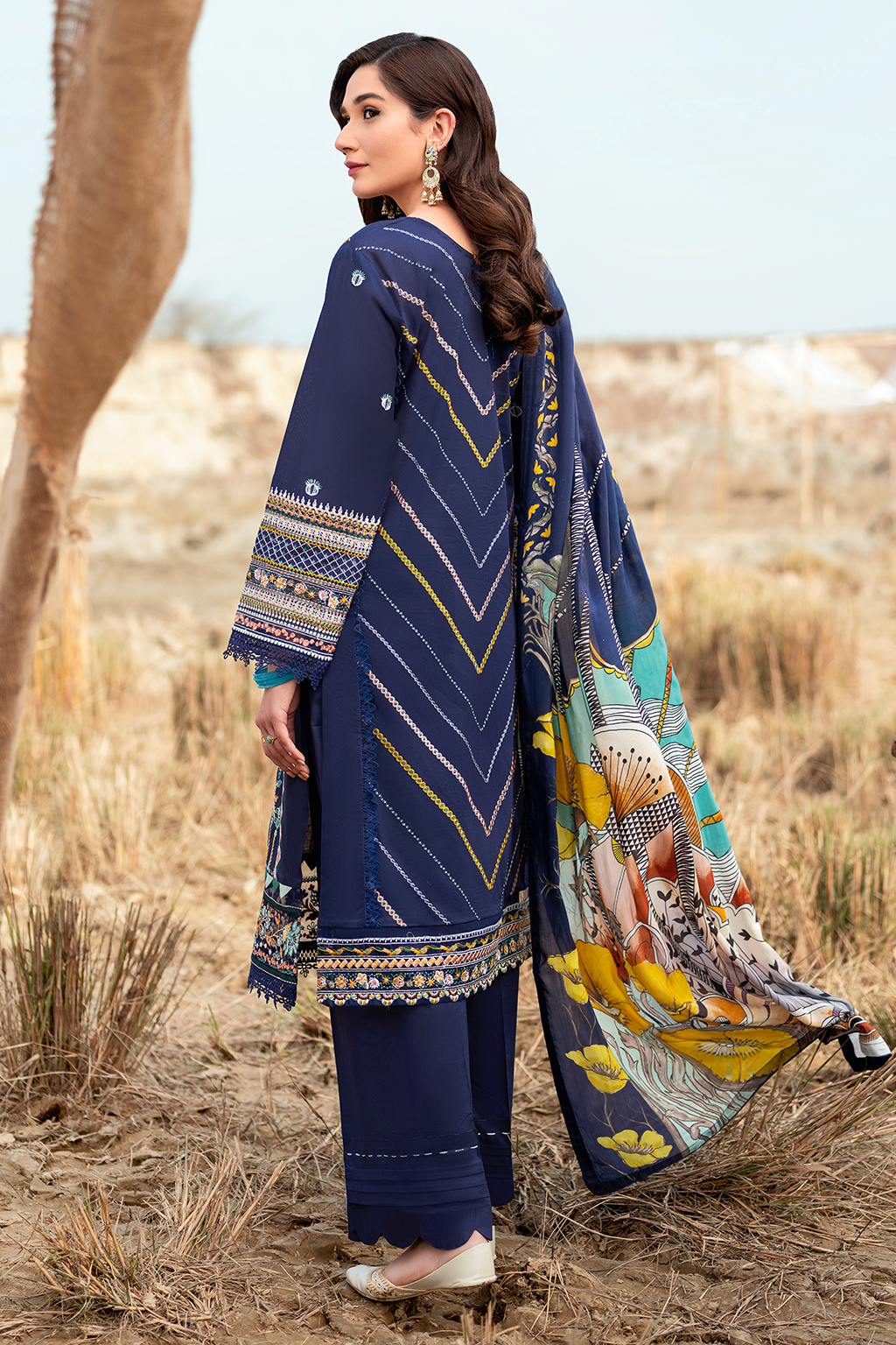 Y-608 | Ramsha Riwayat Luxury Lawn Vol 7 Collection | Unstitched Lawn Embroidered Suits