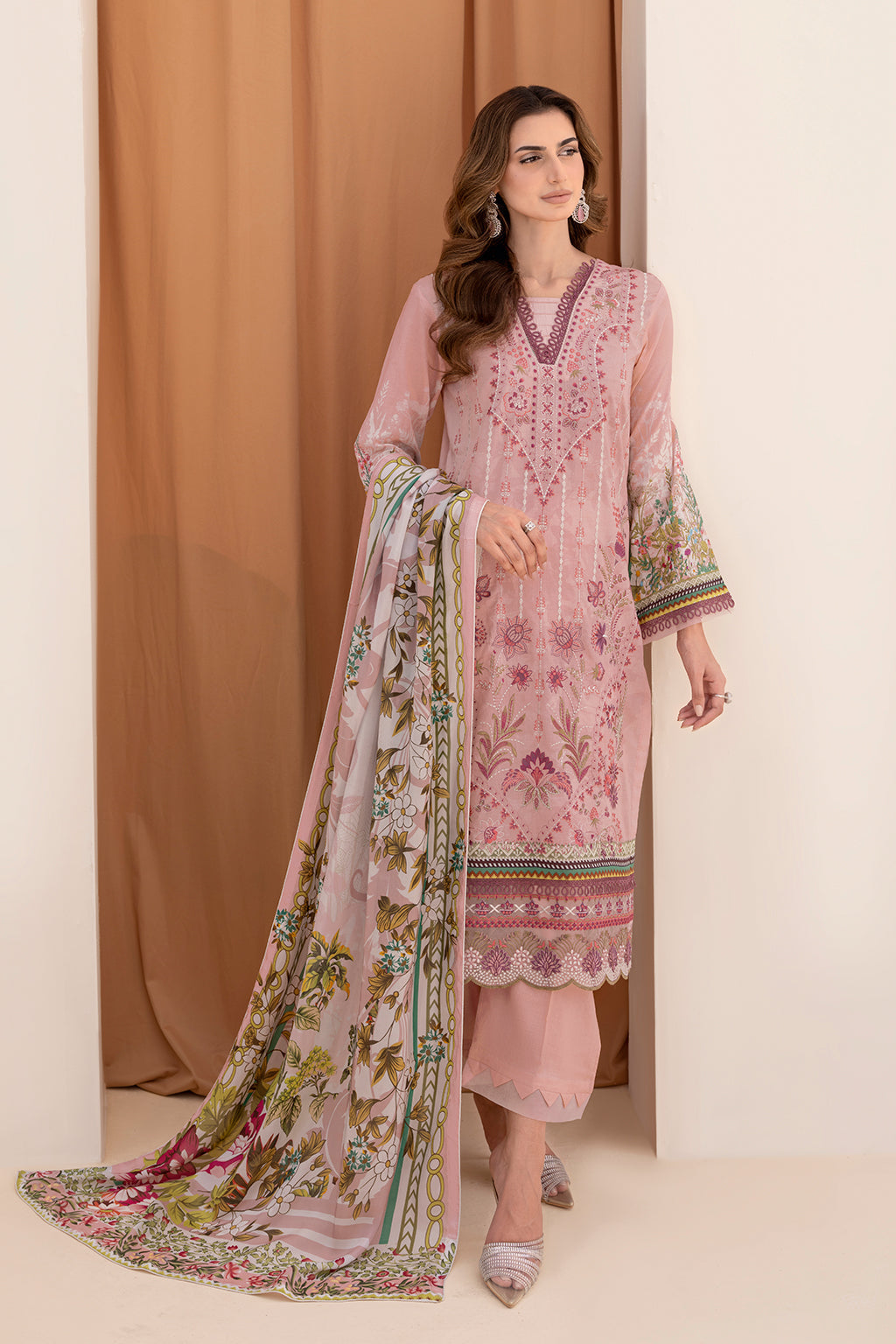 Y-702 | Ramsha Riwayat Luxury Lawn Vol 7 Collection | Unstitched Lawn Embroidered Suits