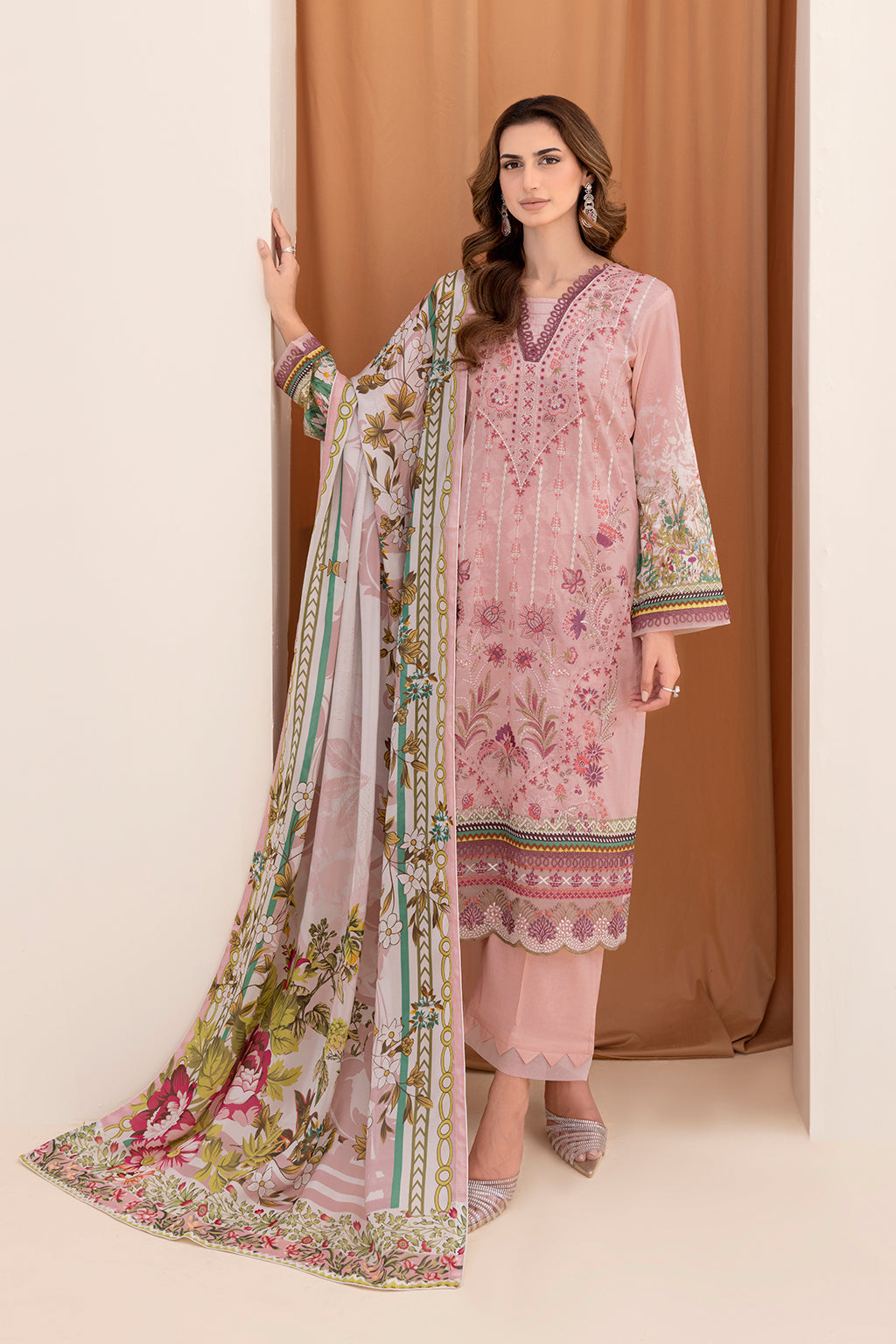 Y-702 | Ramsha Riwayat Luxury Lawn Vol 7 Collection | Unstitched Lawn Embroidered Suits