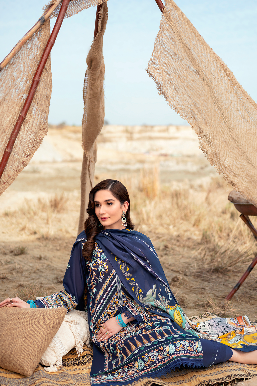 Y-608 | Ramsha Riwayat Luxury Lawn Vol 7 Collection | Unstitched Lawn Embroidered Suits