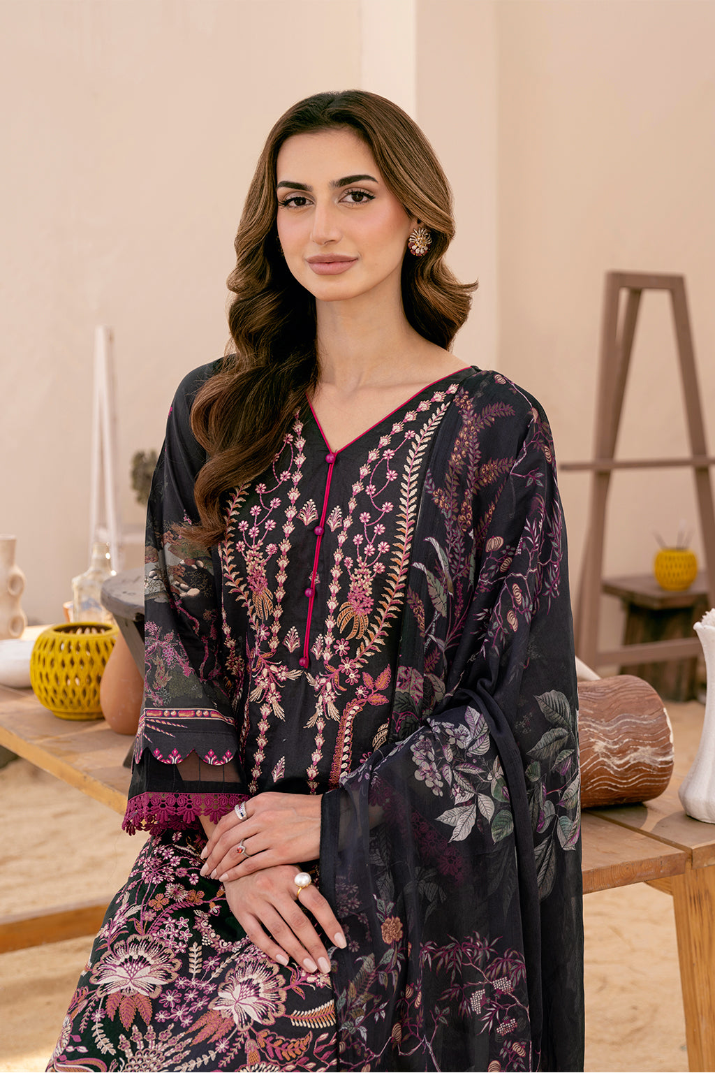 Y-703 | Ramsha Riwayat Luxury Lawn Vol 7 Collection | Unstitched Lawn Embroidered Suits