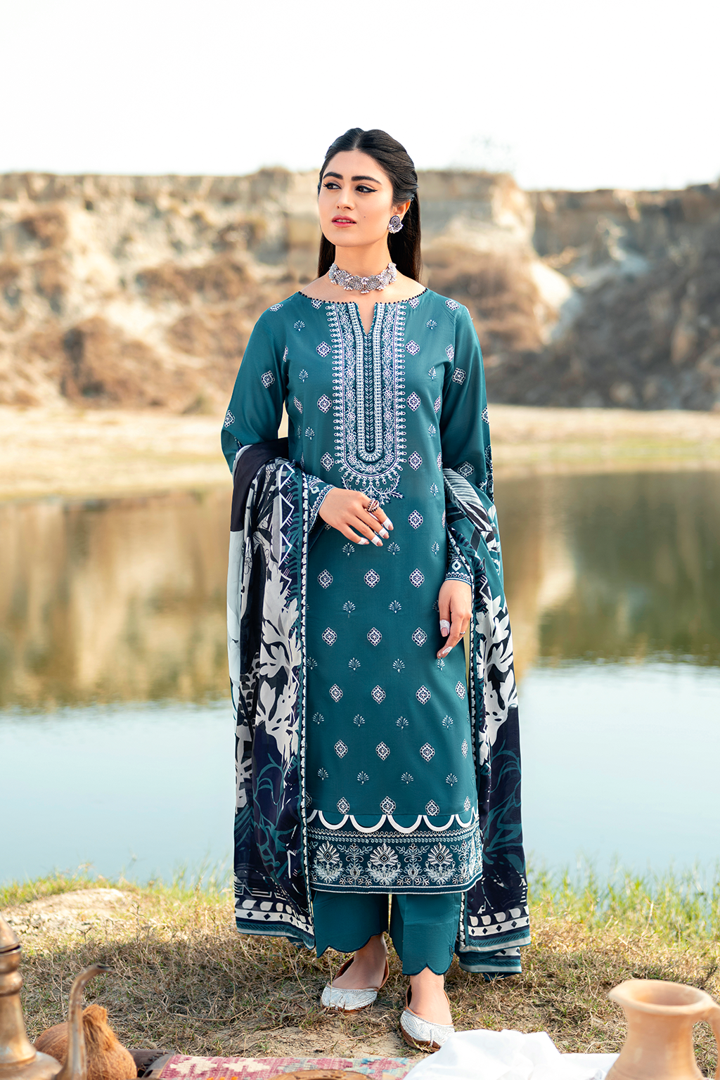 Y-603 | Ramsha Riwayat Luxury Lawn Vol 7Collection | Unstitched Lawn Embroidered Suits