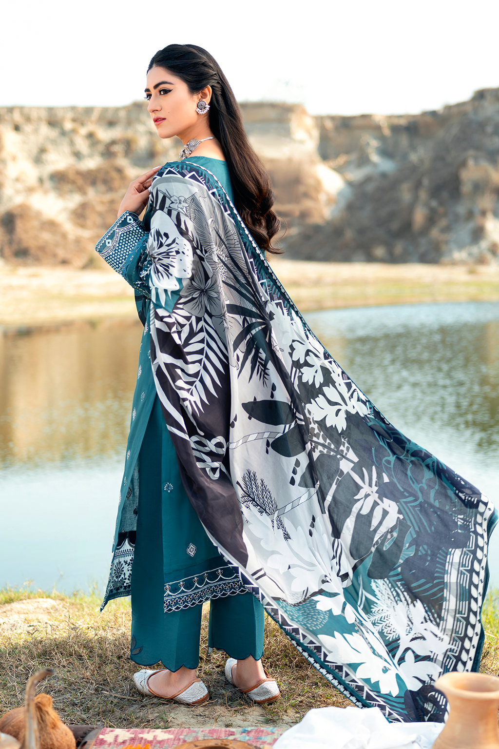 Y-603 | Ramsha Riwayat Luxury Lawn Vol 7Collection | Unstitched Lawn Embroidered Suits