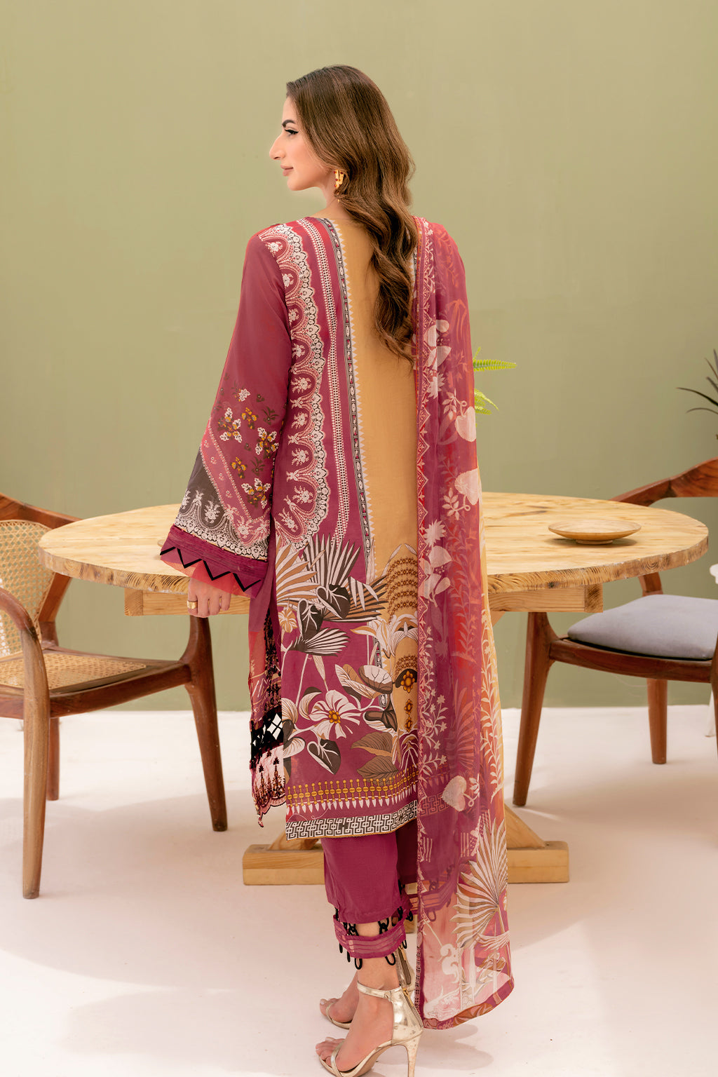 Y-708 | Ramsha Riwayat Luxury Lawn Vol 7 Collection | Unstitched Lawn Embroidered Suits