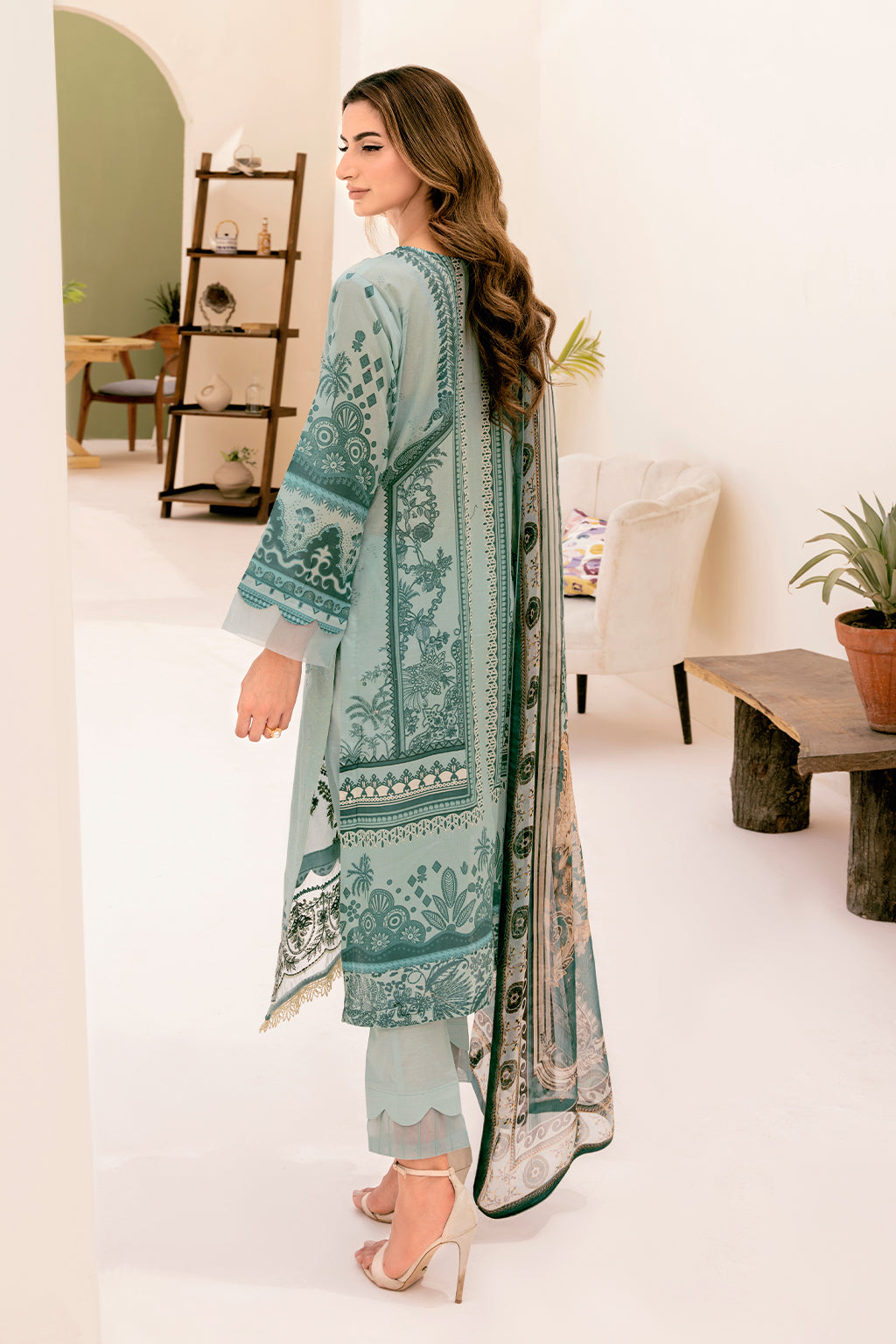 Y-709 | Ramsha Riwayat Luxury Lawn Vol 7 Collection | Unstitched Lawn Embroidered Suits