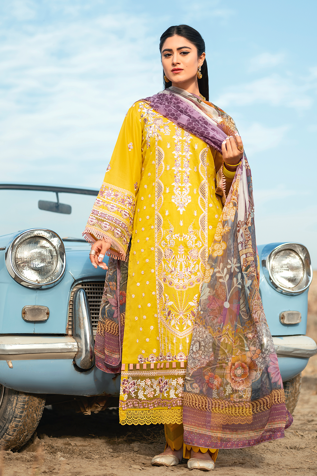 Y-609 | Ramsha Riwayat Luxury Lawn Vol 7 Collection | Unstitched Lawn Embroidered Suits
