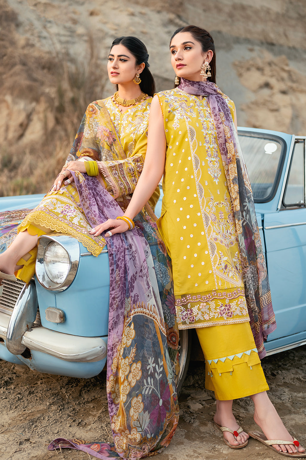 Y-609 | Ramsha Riwayat Luxury Lawn Vol 7 Collection | Unstitched Lawn Embroidered Suits